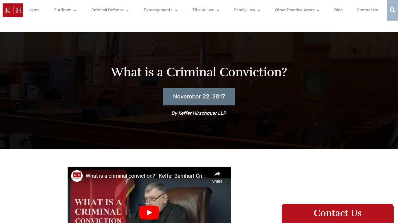 What is a Criminal Conviction? - Keffer Hirschauer LLP