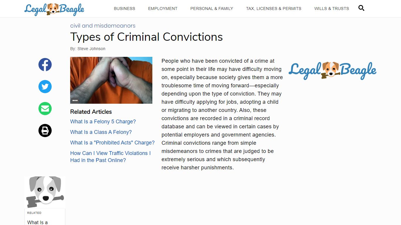 Types of Criminal Convictions | Legal Beagle